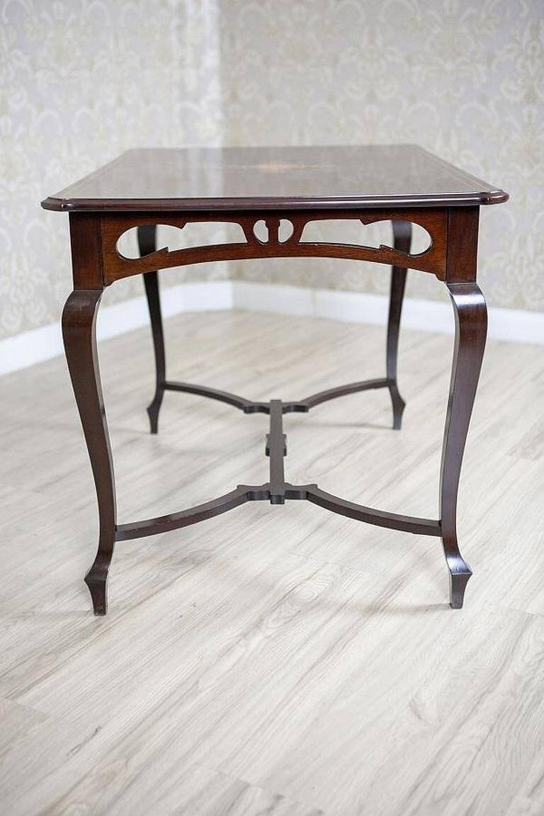 Art Nouveau Mahogany Center Table, 1950s