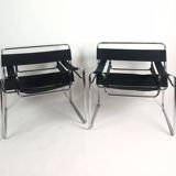 Pair of "vassily" model armchairs Marcel Breuer 1980