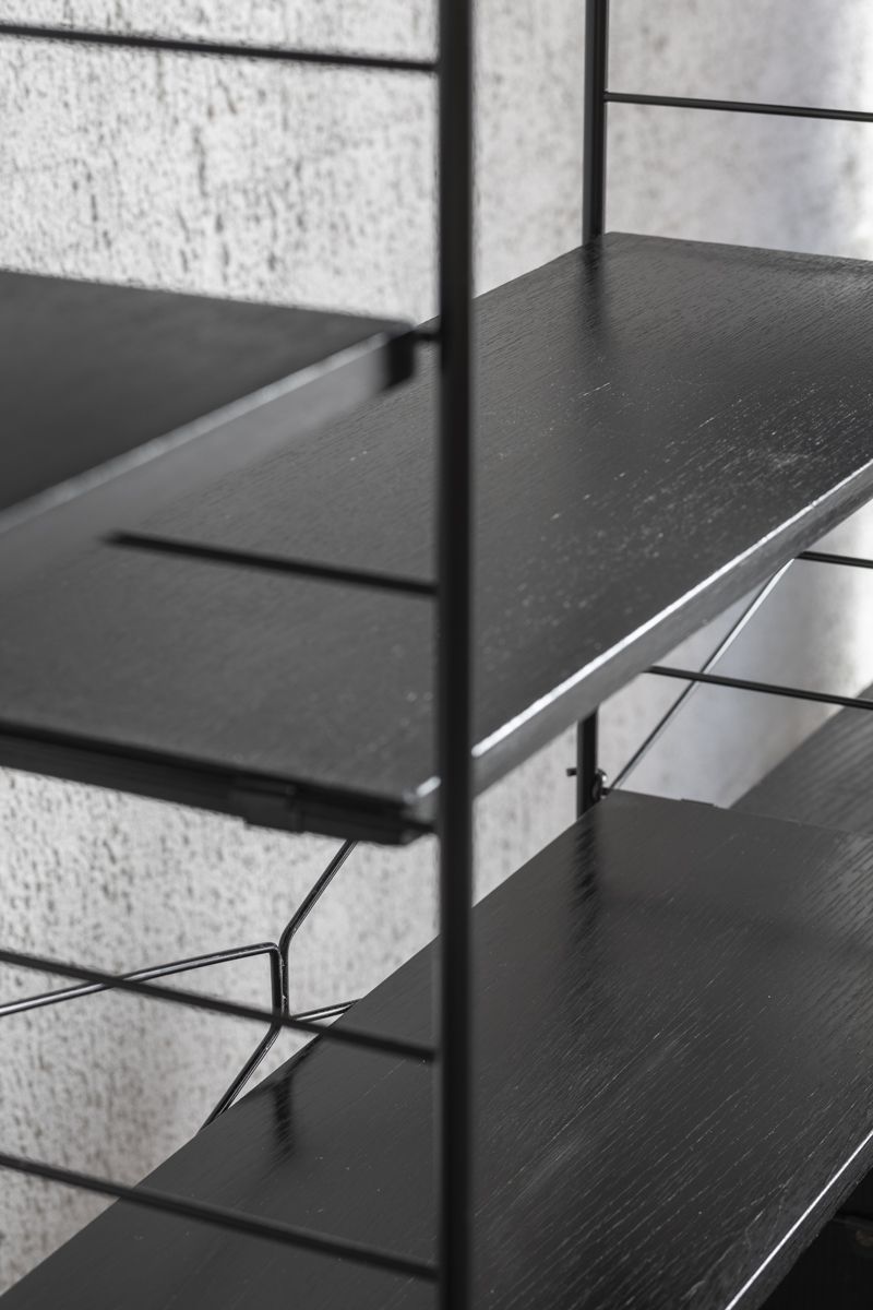 3-Bay shelving system in black by WHB, Germany, 1960’s