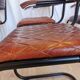 Set of 6 Vintage Cognac Leather Dining Chairs: Quilted Industrial Armchair