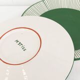 Large plate - palm border green