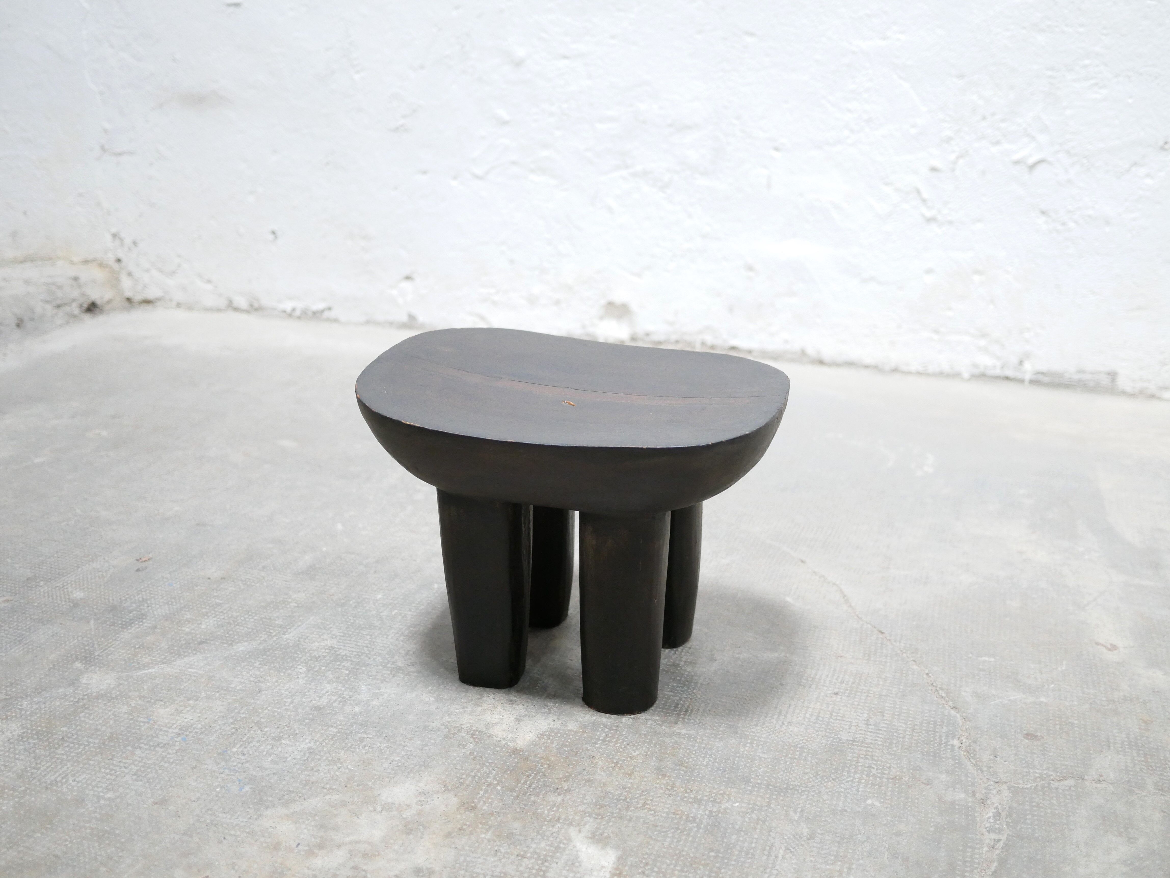 Brutalist antique African Senufo wooden stool