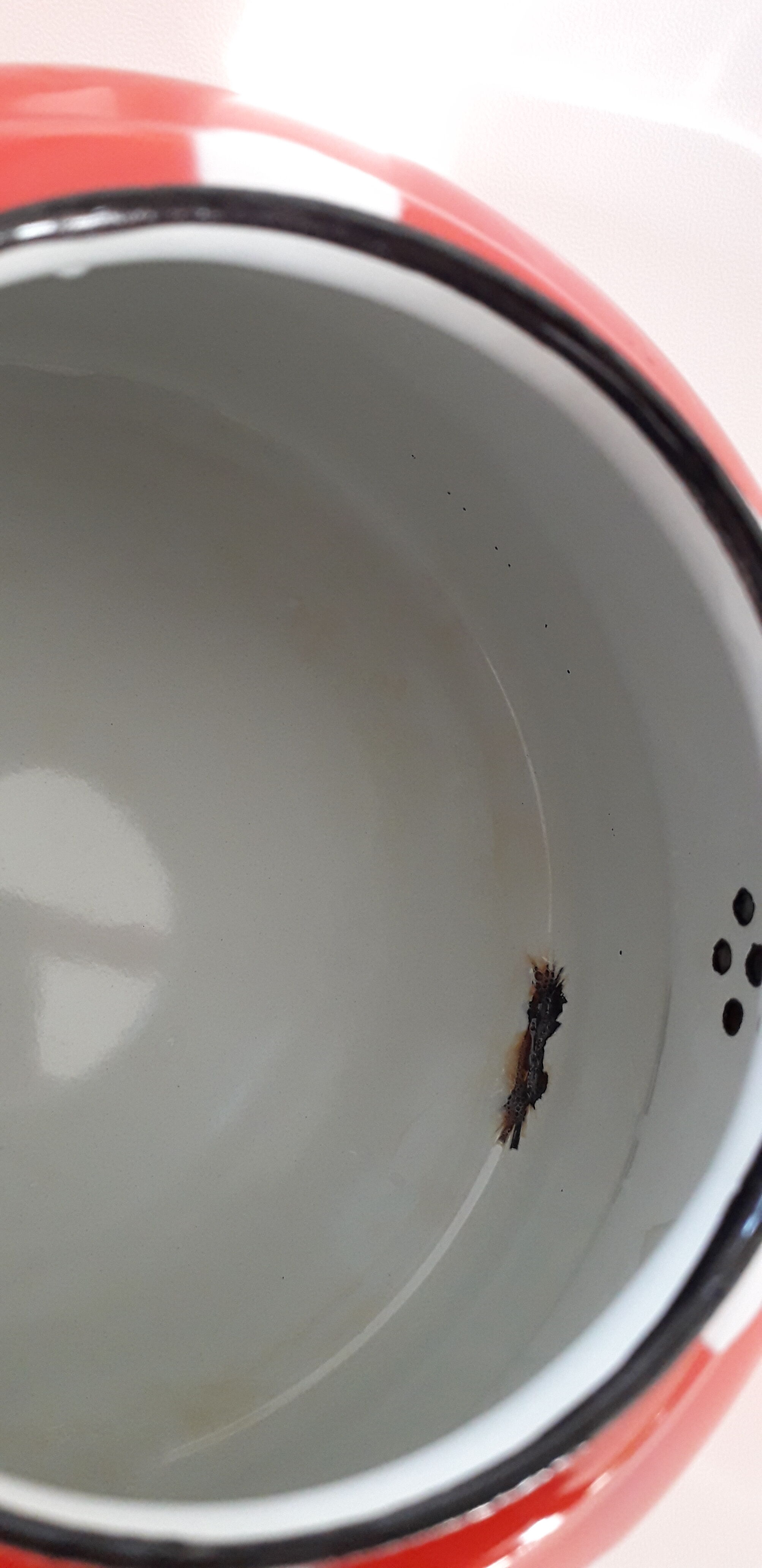 Enamelled polka dot teapot