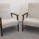 Pair of vintage stained beech armchairs from the 50s/60s