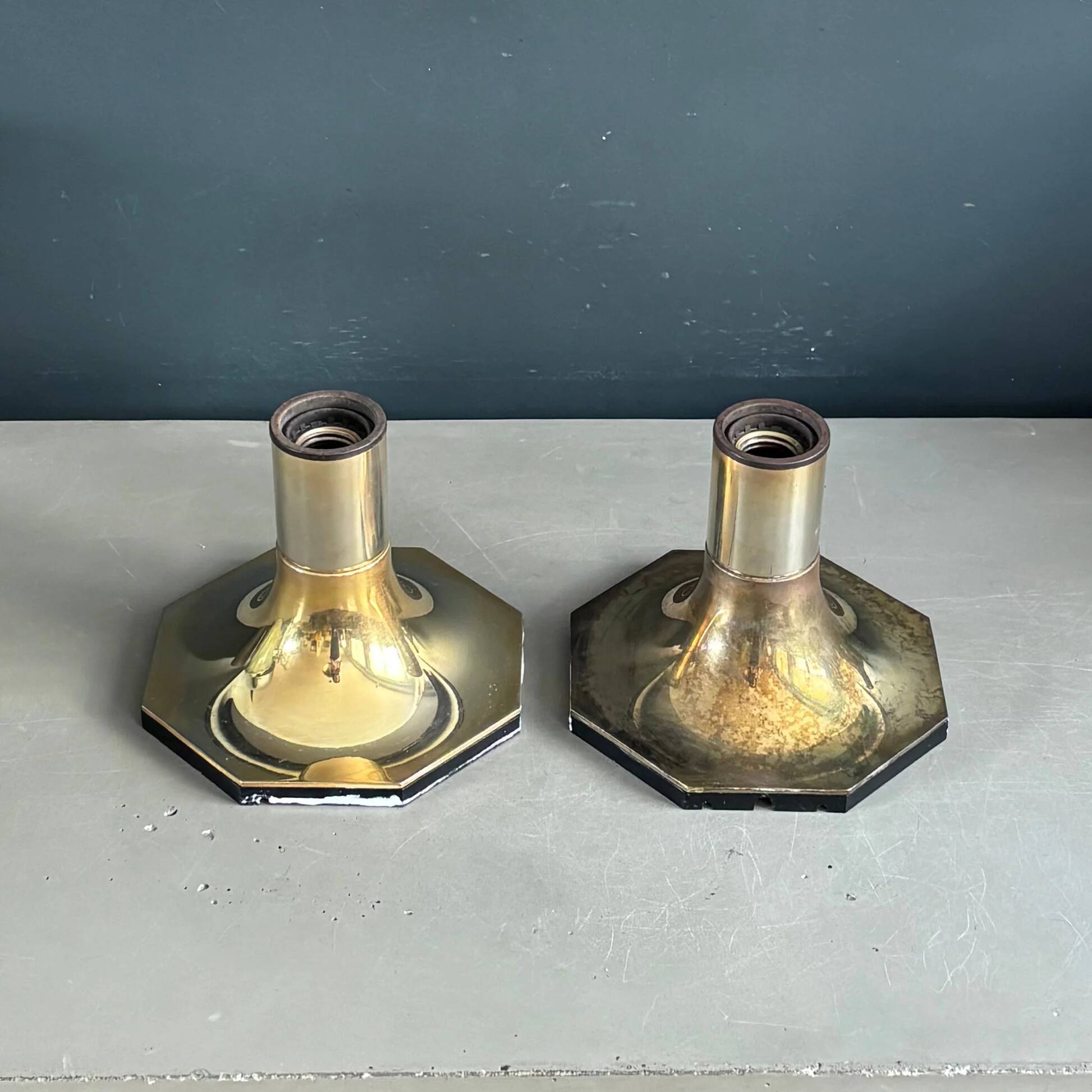 Pair of vintage Italian gold wall sconces