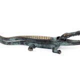 Vintage Brass Crocodile Nutcracker