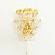 Faceted Crystal Glass & Brass Wall Light from Kinkeldey, Germany, 1970s