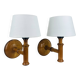 Pair of Aneta Scandinavian wooden wall lights, 1960s