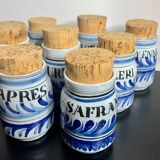 Set of 8 ceramic spice pots by Roger Capron
