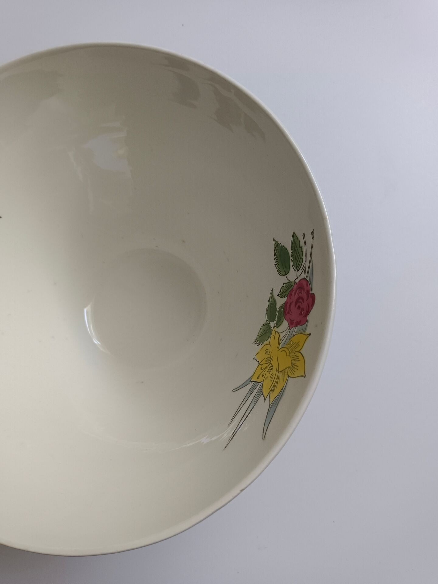 Saladier Ceranord Saint Amand vintage fleurs