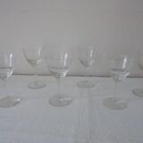 Lot 6 glasses with chiseled crystal liquor Top.11,3 cm Diameter edge sup. 6 cm