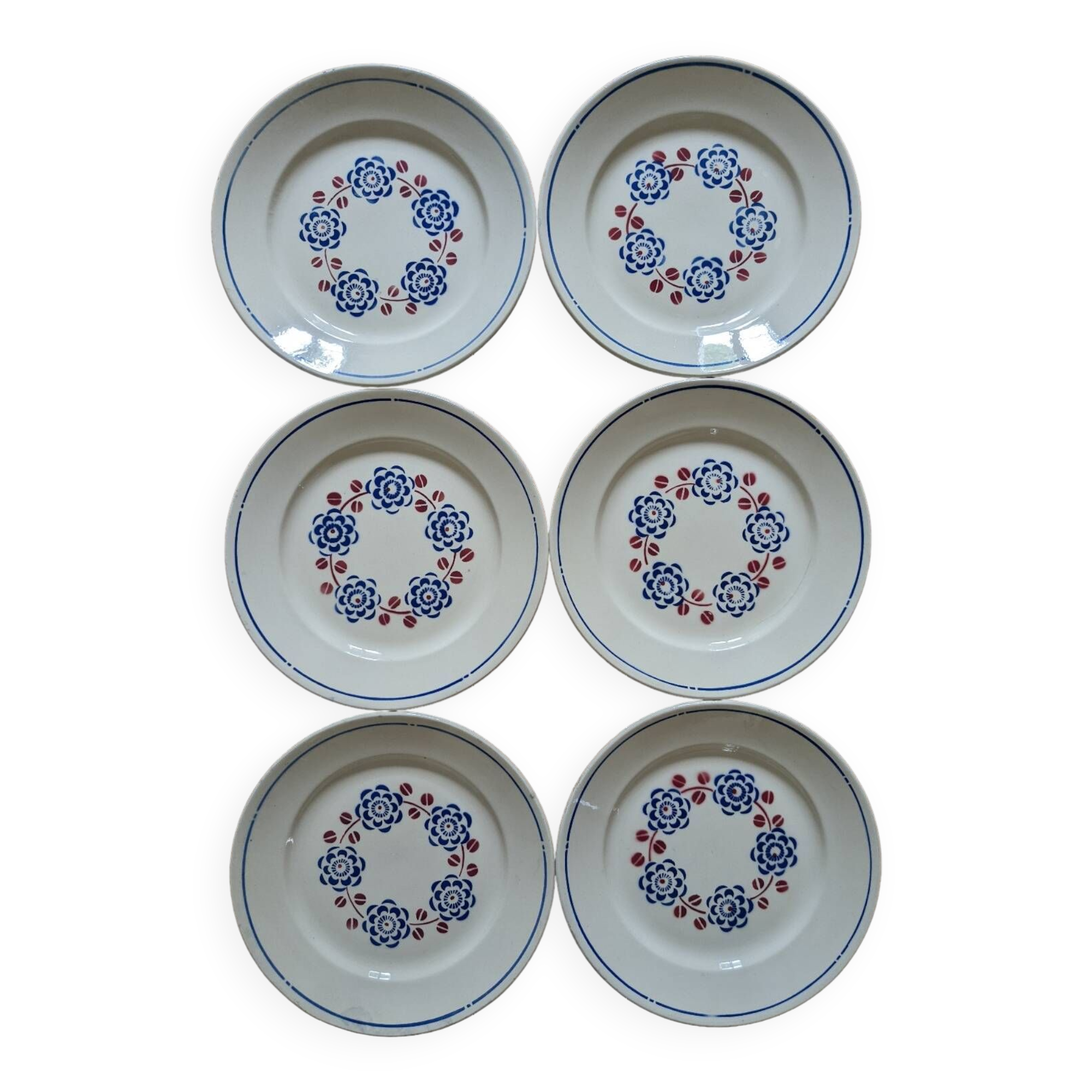 Six Badonviller Bagatelle flat plates