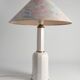 White Opaline Glass & Brass Heiberg Table Lamp, Denmark, Mid-19th century