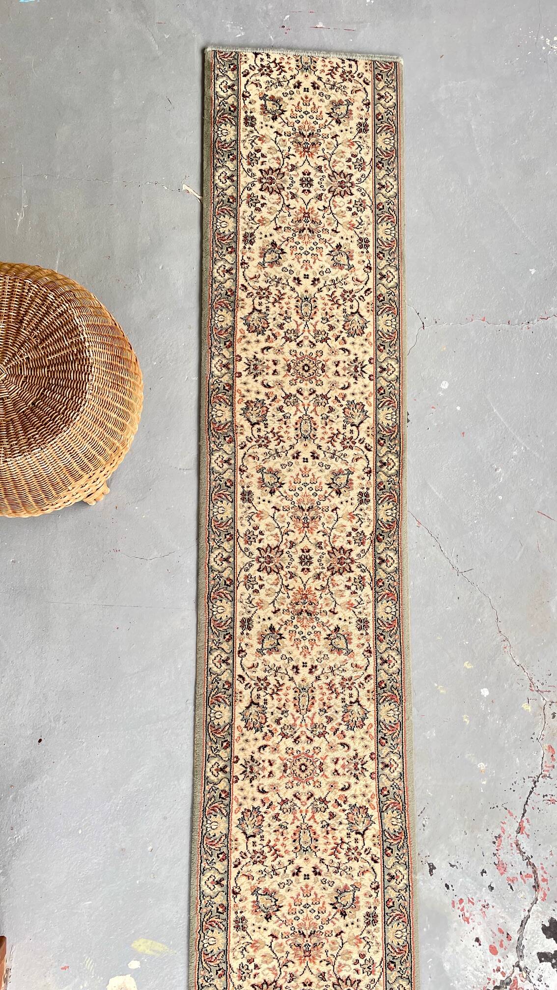 Vintage Beige Grey-Blue Runner Rug