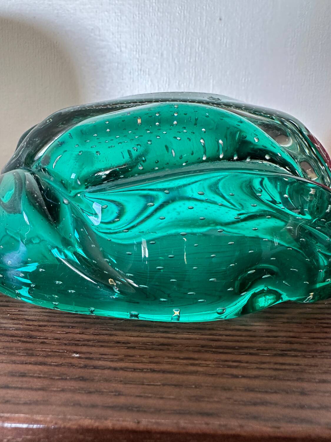 Murano bubble ashtray / pocket emptier in mint green