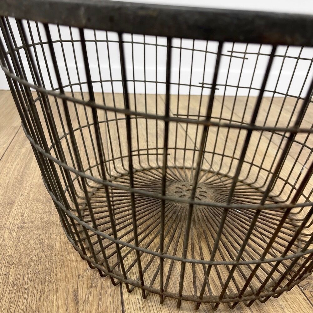 Old metal harvest basket