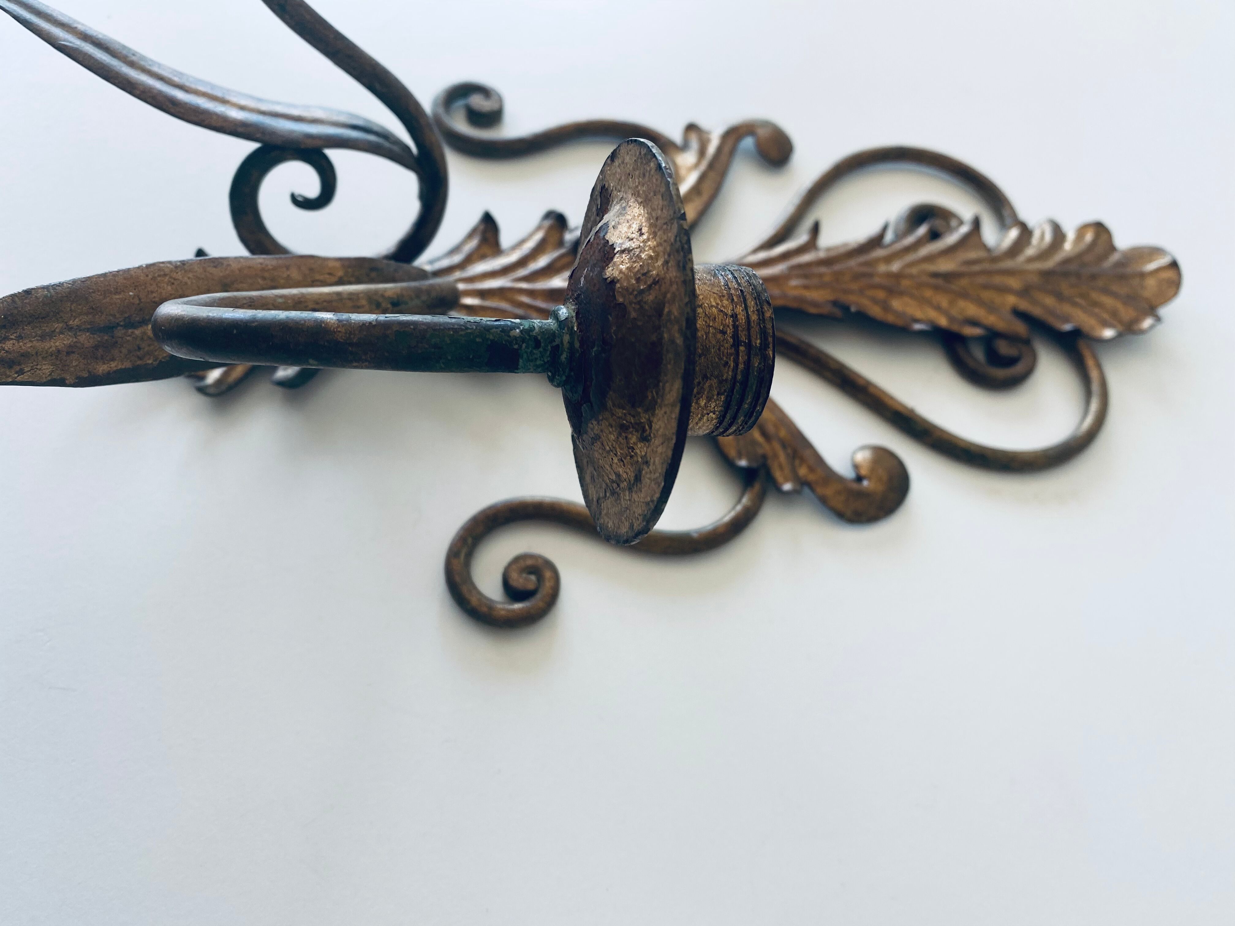 Golden antique wall chandelier