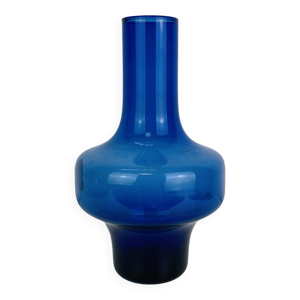 Vase verre bleu style