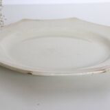 Creil and Montereau plates, 19th century, Perle model, ivory / set of 3