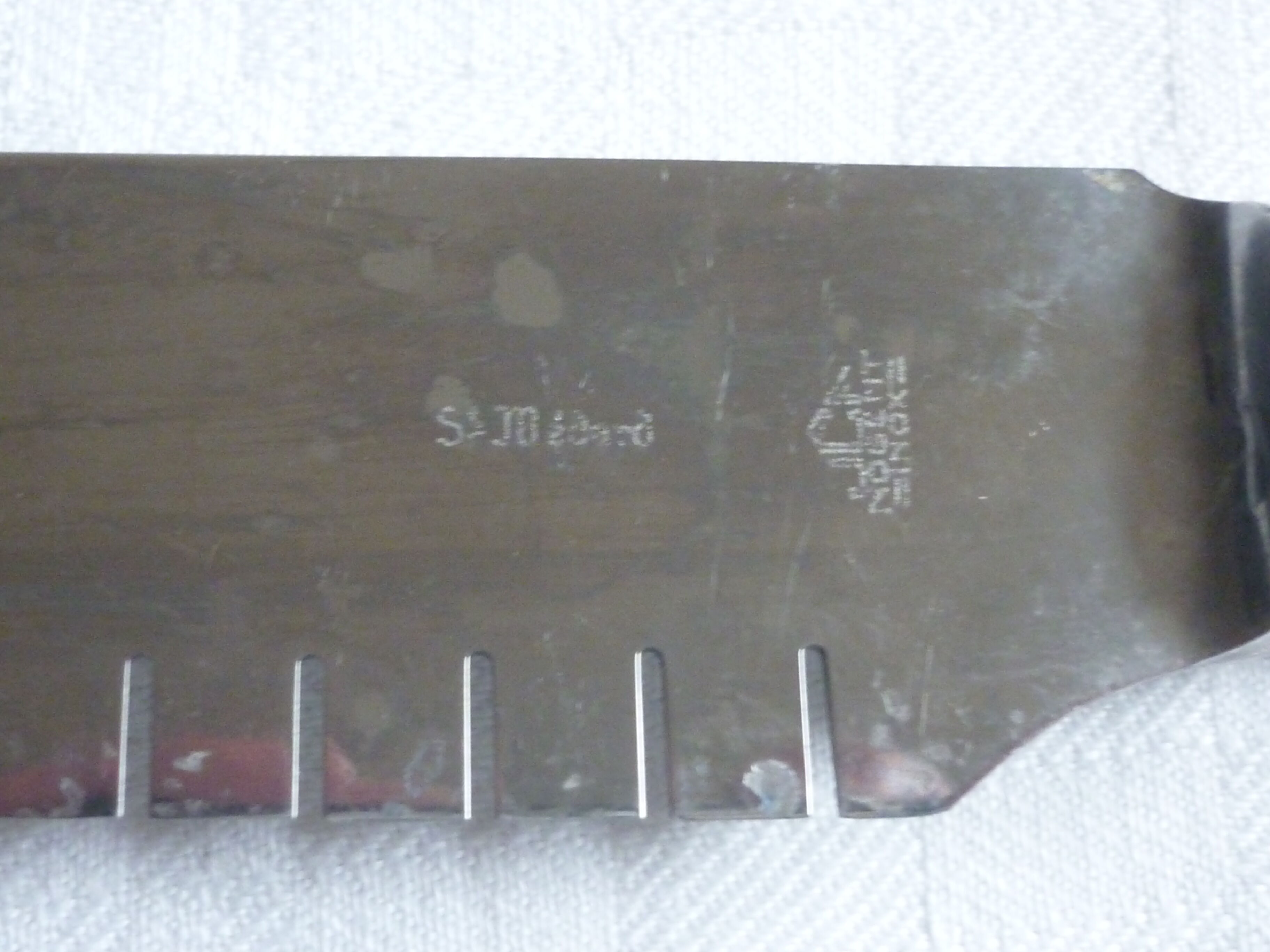 Knife a silver metal bread stainless steel blade st medard