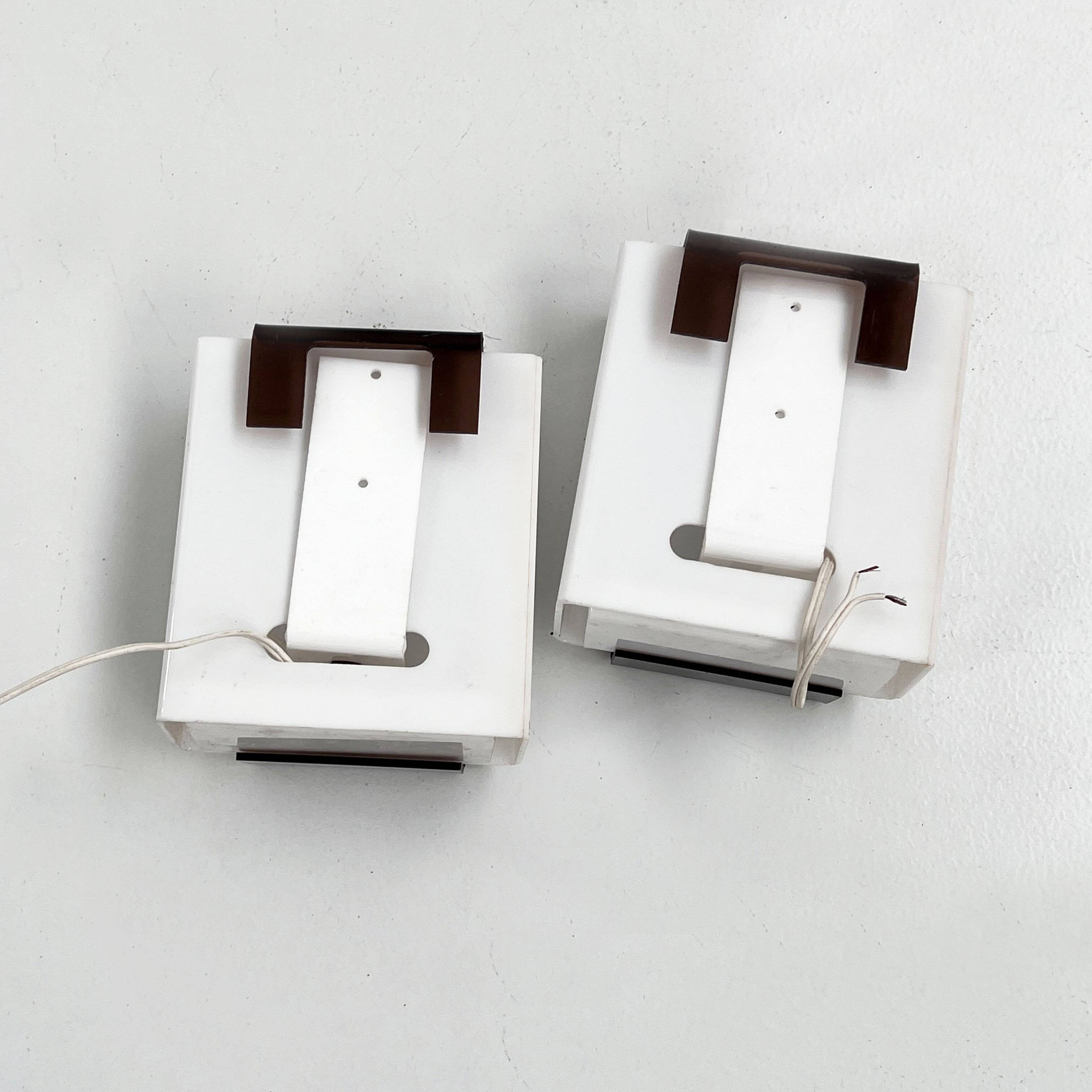 Pair of Space Age smoked wall sconces, 1970s