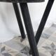 Paire de tabourets vintage bois peint noir - Assise demi-lune