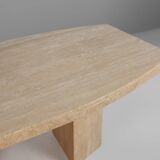 Sculptural Dinner Table in Travertine, France 1960s