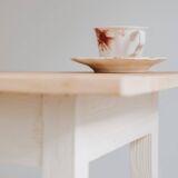 Pine table and its drawer