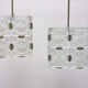 Pair of Glass Cube Pendants for Kamenický Šenov, 1970s