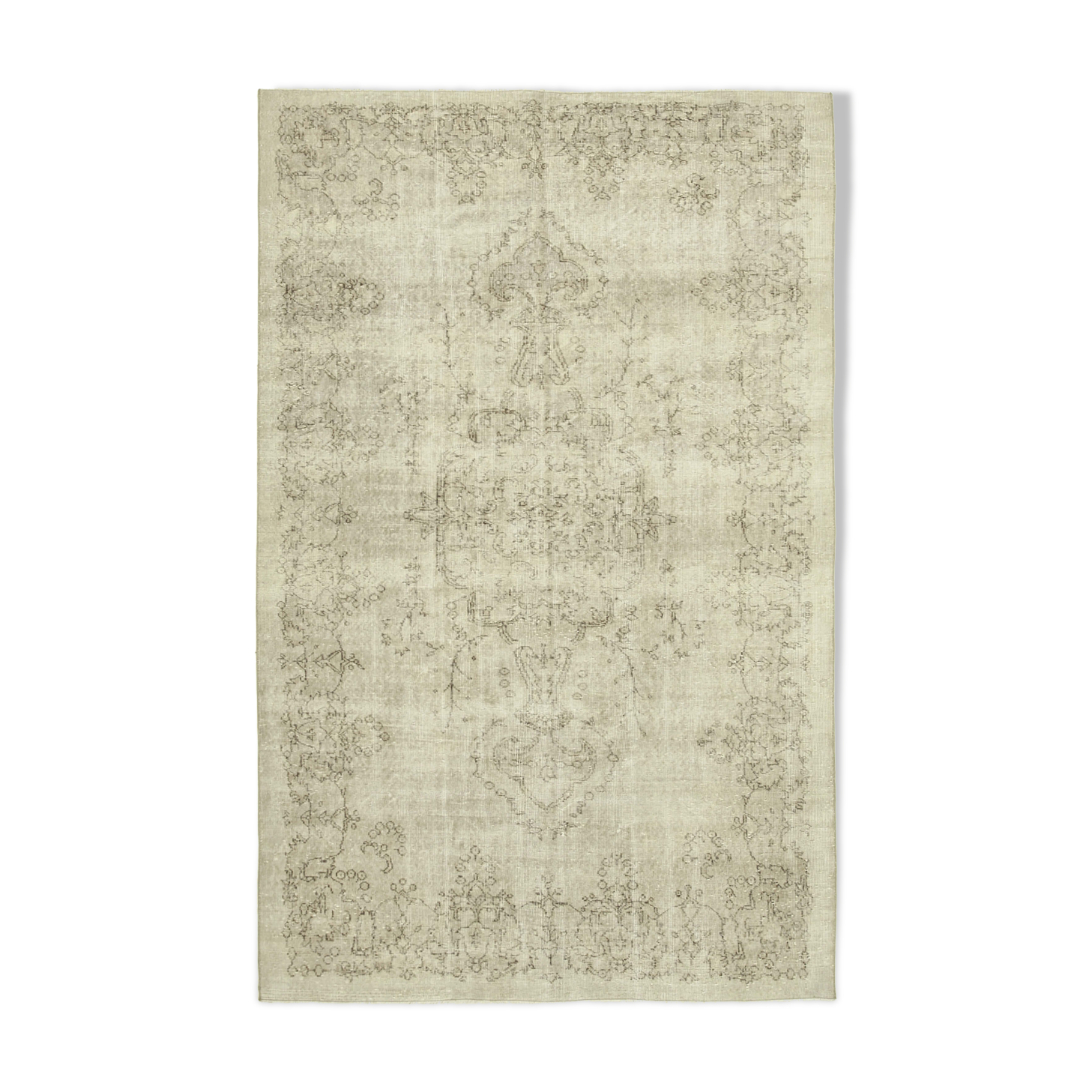 Handmade Vintage Oriental Beige Carpet 190 cm x 303 cm - 38940