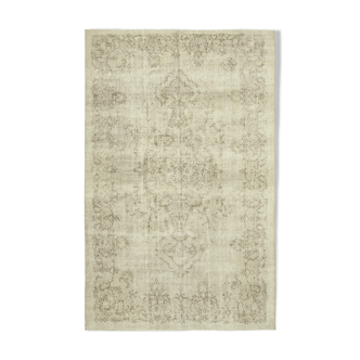 Handmade Vintage Oriental Beige Carpet 190 cm x 303 cm - 38940