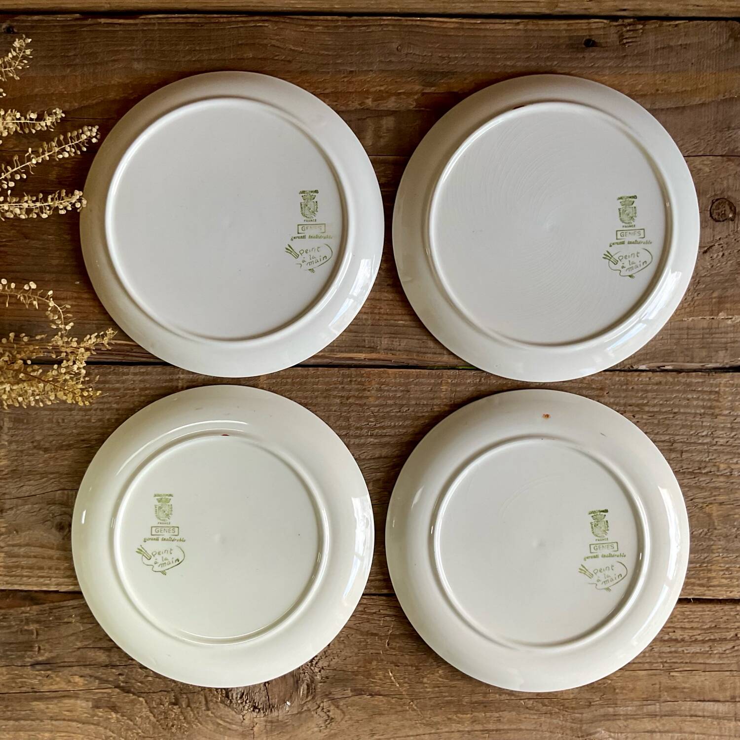 4 sarreguemines and digoin dessert plates