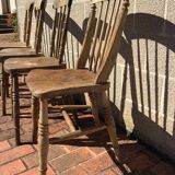 Series of 4 Western chairs in solid oak