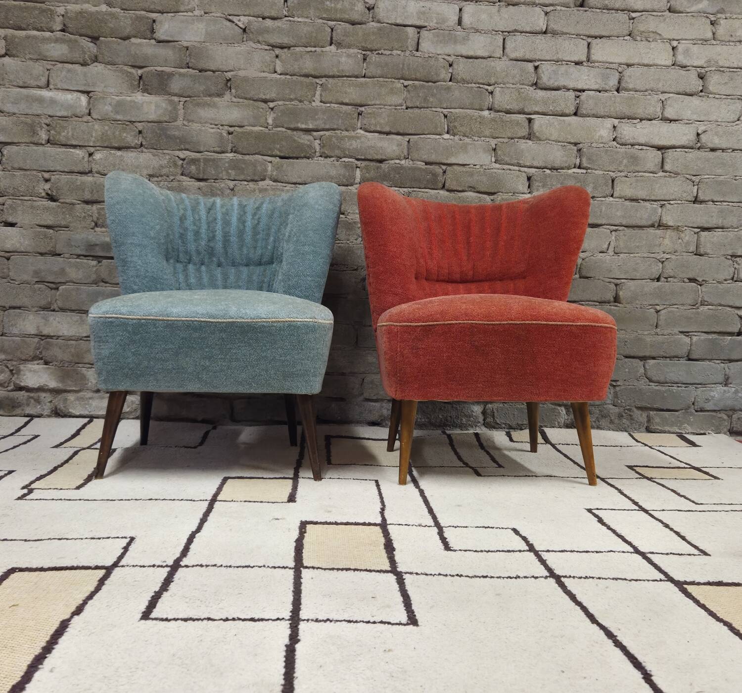 Pair of cocktail armchairs 1960