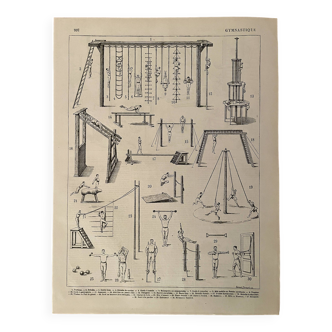 Lithographie sur la gymnastique - 1900