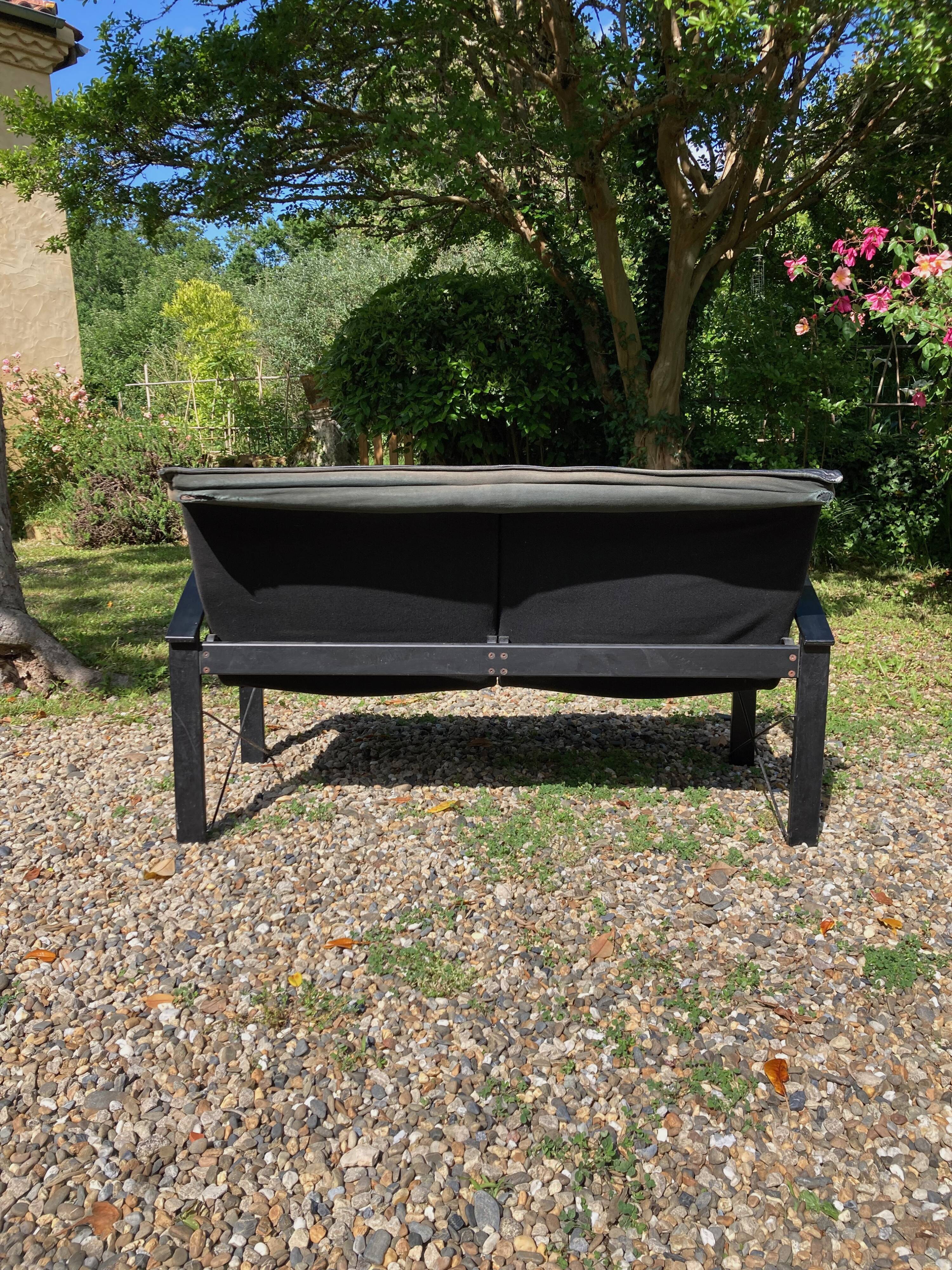 Canapé scandinave en cuir noir par Tord Björklund pour Ikea