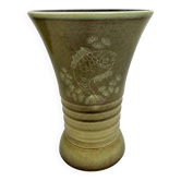Ziegler vase Schaffhausen – sgraffito fish – Gustav Spörri period