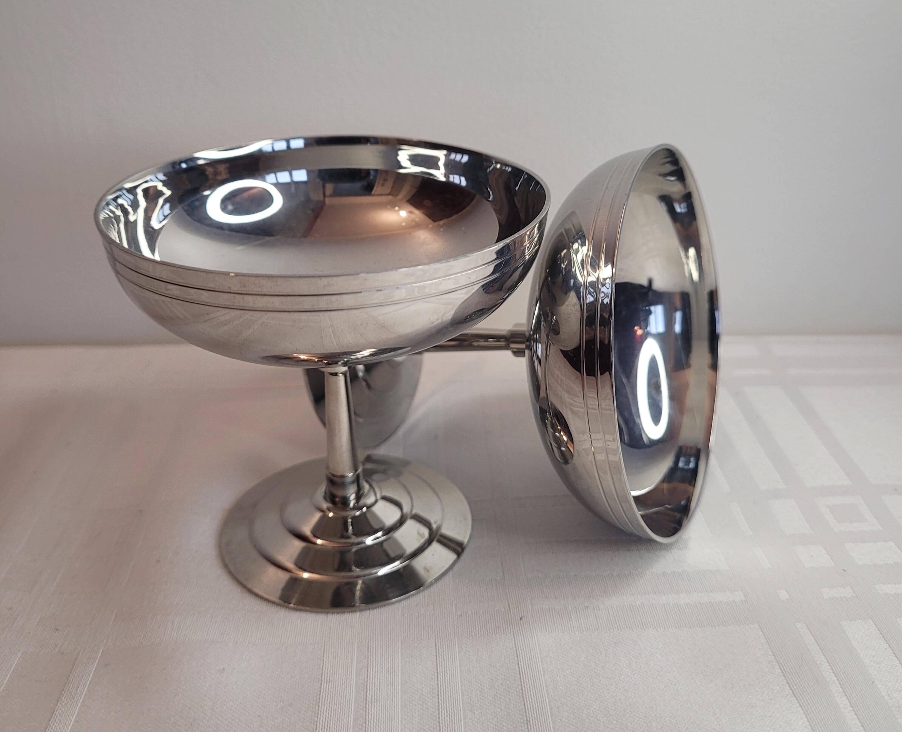 3 stainless steel ice cream cups LETANG REMY