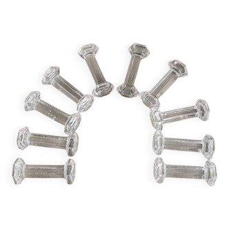 10 hexagonal glass knife holders