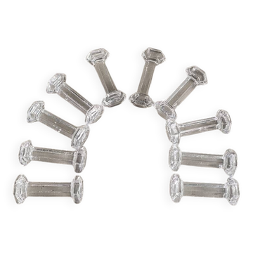 10 hexagonal glass knife holders