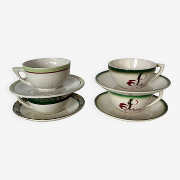 Set of 4 vintage earthenware cups