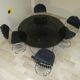 Margot chairs and Tulip dining table by Gastone Rinaldi for Rima, Italy, 1968, set of 5.