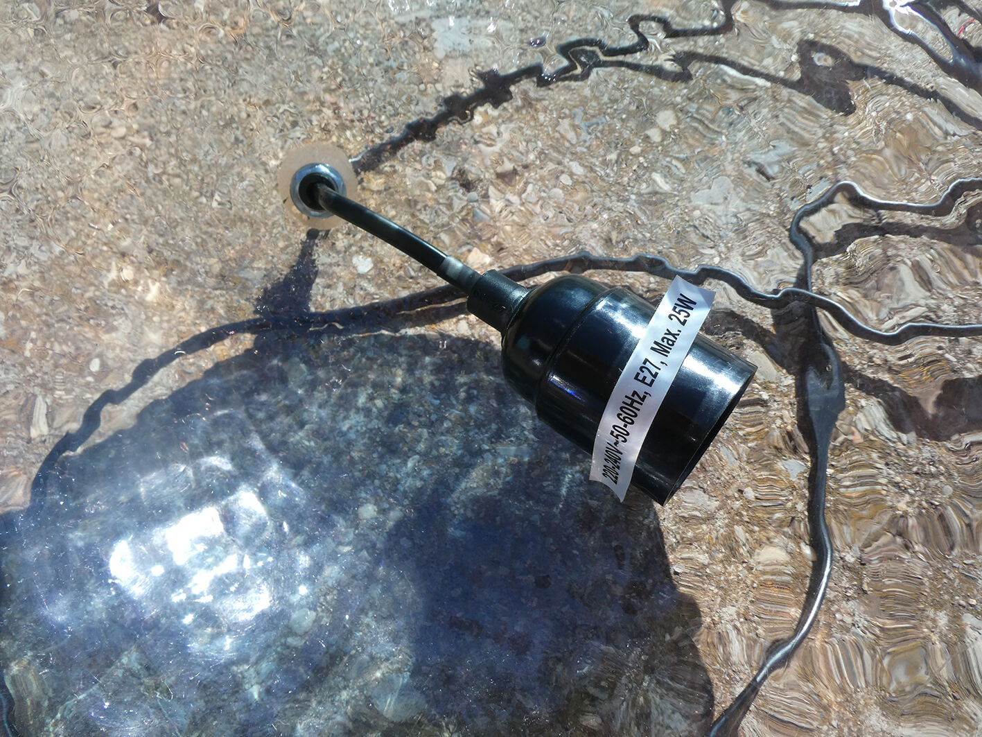 Vintage blue glass suspension