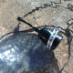 Vintage blue glass suspension
