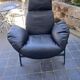 Armchair Arketipo Model Jupiter polyurethane shell grey beige black leather