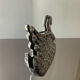 Vintage swan letter holder in silver metal