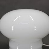 Czechoslovak midcentury ceramic table lamp with opaline glass, 1960s