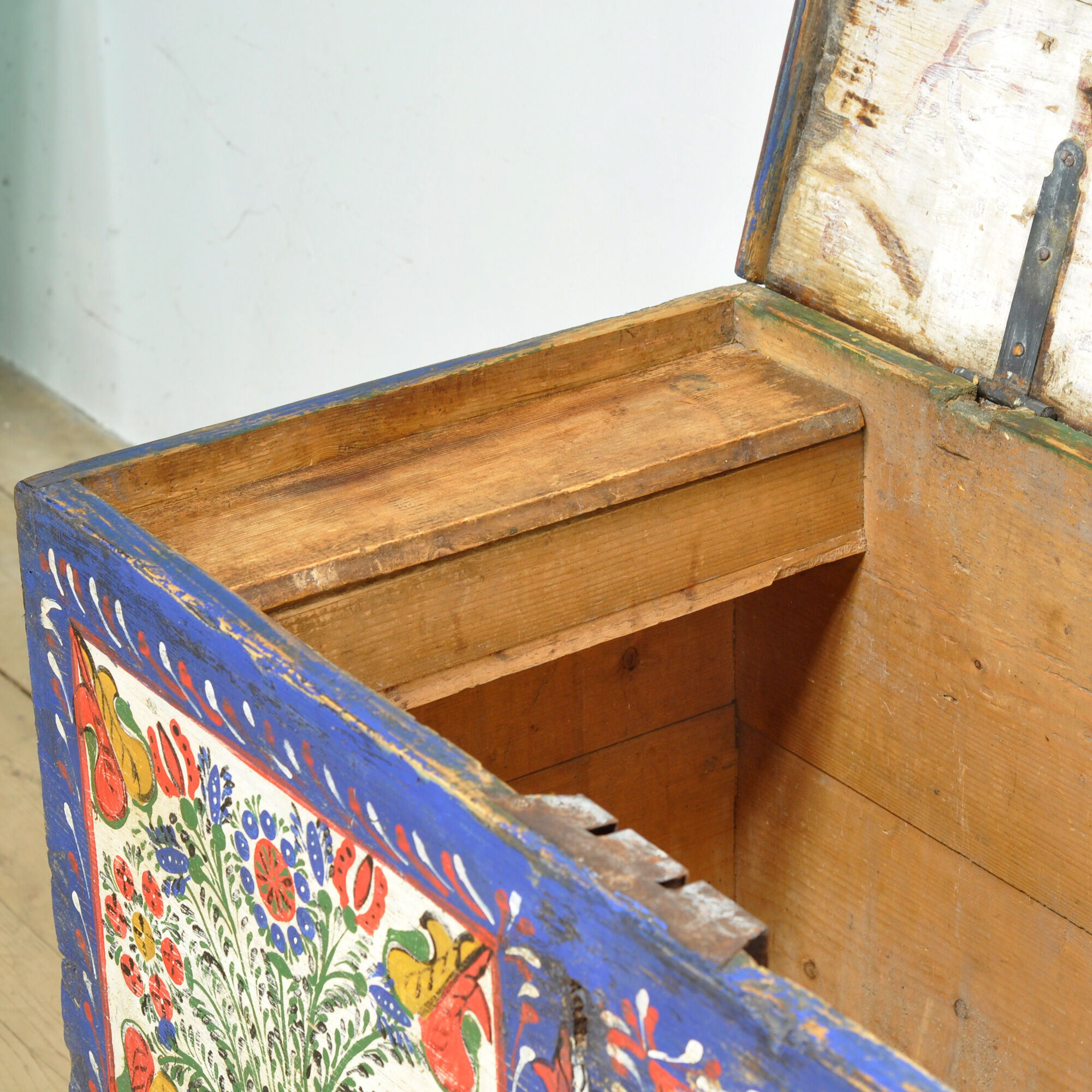 Folk art bridal chest, dated 1883