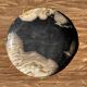 Small pocket tray or dish in black and beige petrified wood D20.5 -3317