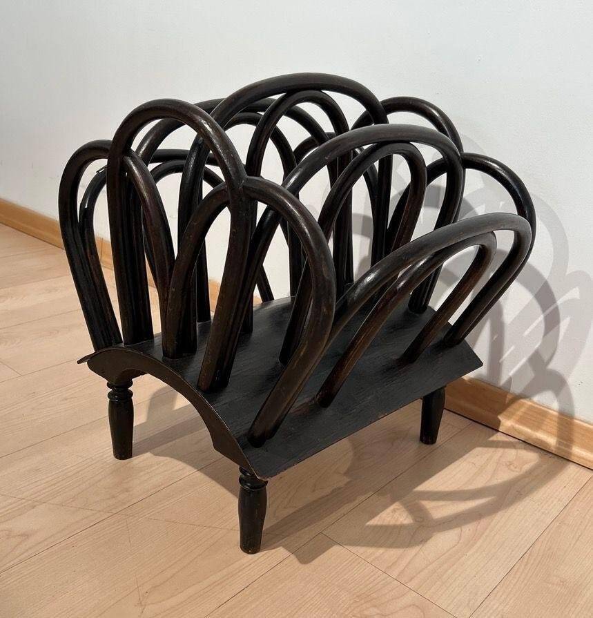 Newspaper Stand in Stained Beech Bentwood from Thonet, Austria, 1900s